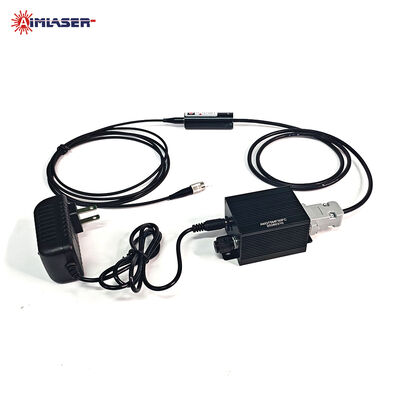 Módulo de Diodo Laser de Fibra Pigtailed Multimodo de 375nm e 100mW com Núcleo de Fibra de 105µm, Modulação TTL e Botão de Potência Ajustável
